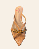 Amelia Mule transparent with Gold Accents